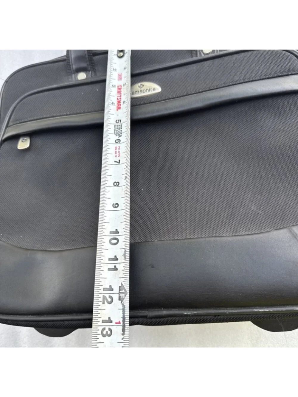 Samsonite Rolling Laptop Bag Black Nylon & Leather